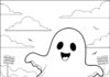 Ghost Playing Soccer Coloring Page to Print and Color