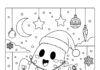 Ghost with Christmas Lights Coloring Page