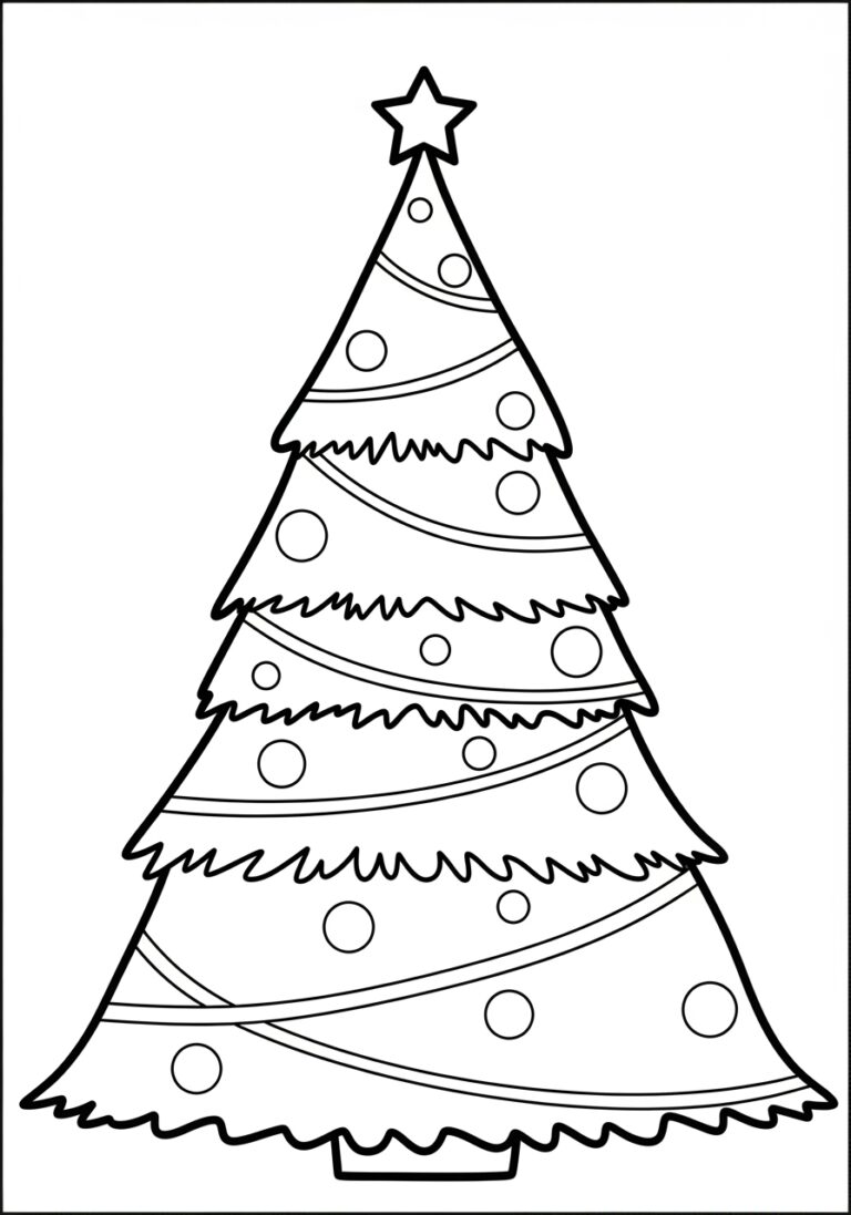 Giant Christmas Tree Coloring Page