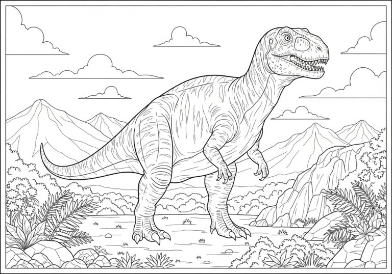 Giant Dinosaur Coloring Page Giant Dinosaur Coloring Page