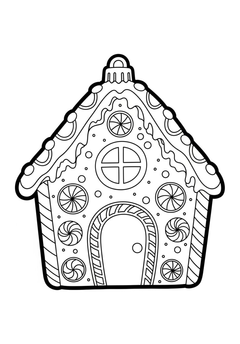Gingerbread House Ornament Coloring Page Gingerbread House Ornament Coloring Page