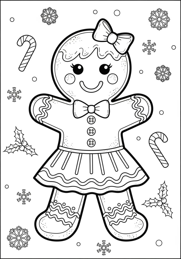 Gingerbread Woman Coloring Page