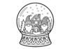 Gnome Village Snow Globe Coloring Page