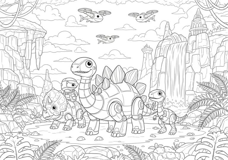 Gogo Dino Explorer Coloring Page