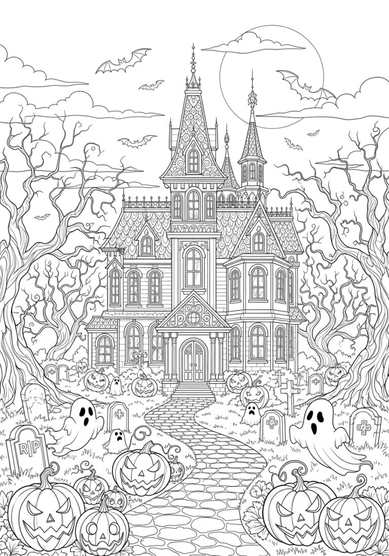Gothic Victorian Ghost Coloring Page Gothic Victorian Ghost Coloring Page