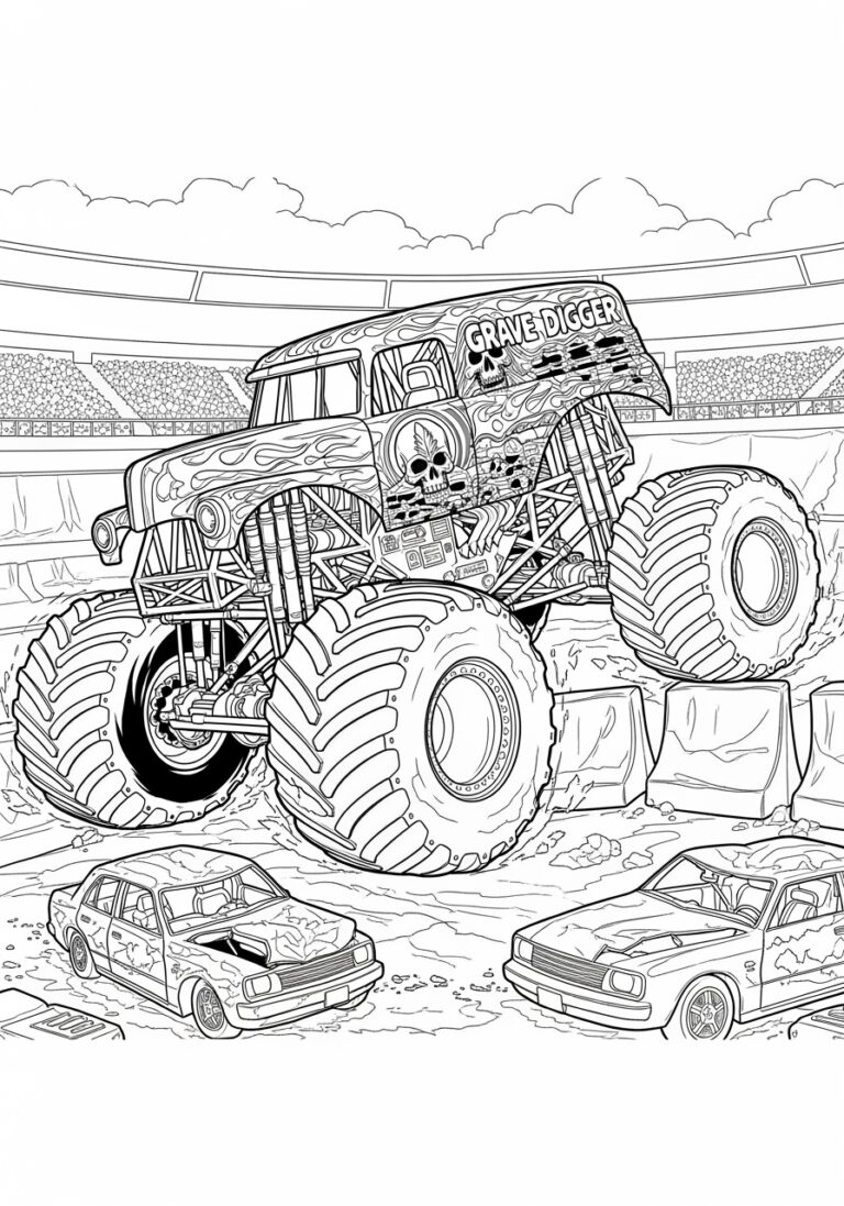 Grave Digger Color Page to Print and Enjoy