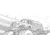 Monster Jam Grave Digger Coloring Page to Print Out and Color