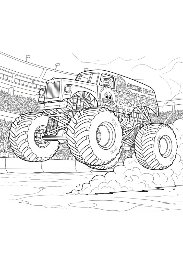 Blue Thunder Monster Truck Coloring Pages for Kids