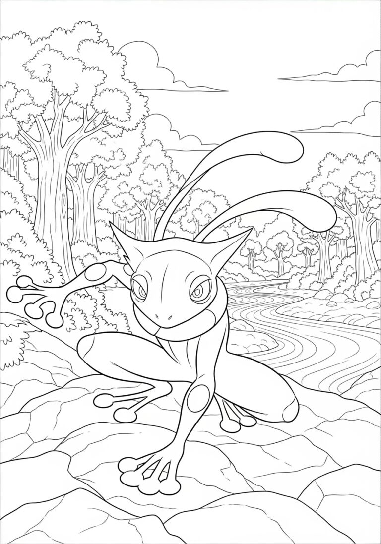 Greninja Coloring Page to Print and Color Greninja Coloring Page to Print and Color