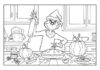 Grinch Baking Pumpkin Pie Coloring Page