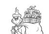 Grinch Carrying a Sack of Gifts Coloring Page