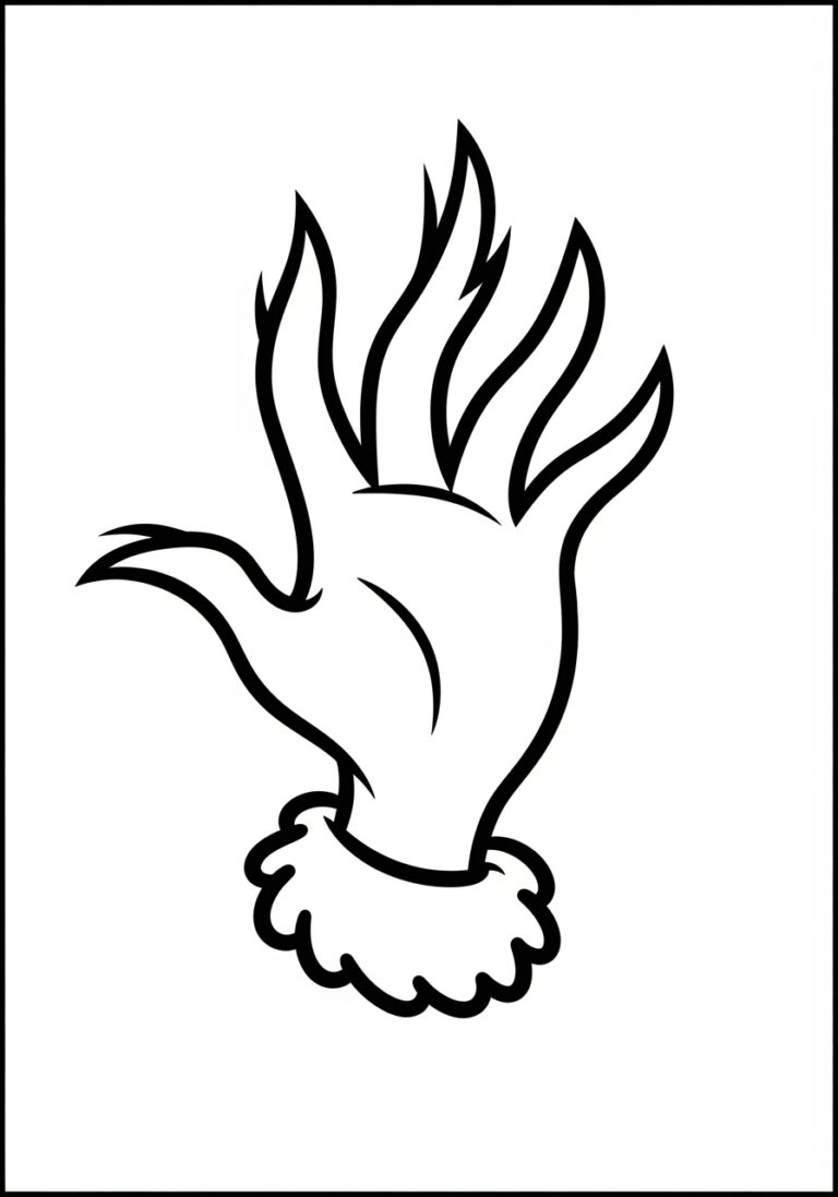 Grinch Hand Coloring Page Grinch Hand Coloring Page