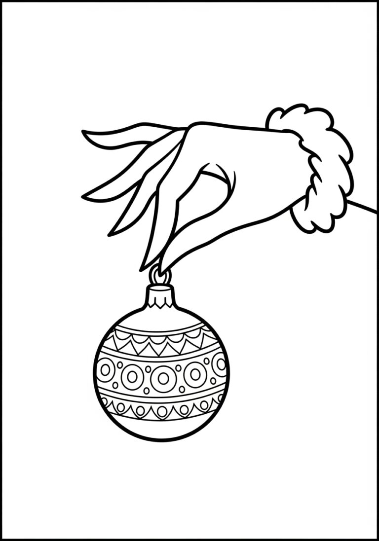 Grinch Hand Holding Ornament Coloring Page Grinch Hand Holding Ornament Coloring Page