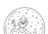 Grinch Inside a Snow Globe Scene Coloring Page