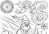 Grinch Sledding Down a Hill Coloring Page