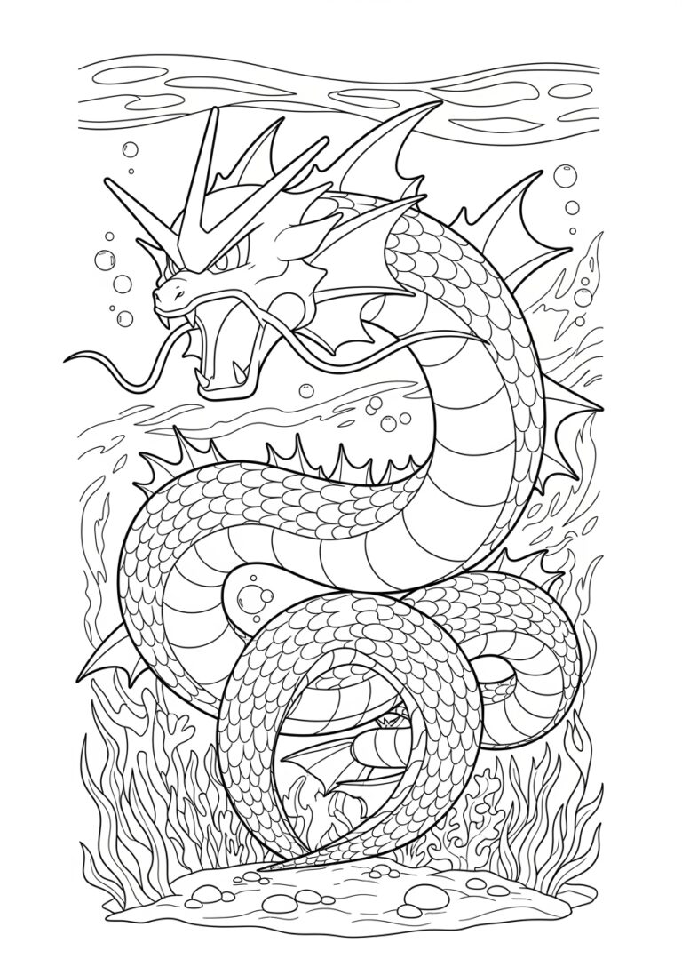 Gyarados Coloring Page to Print Out and Color Gyarados Coloring Page to Print Out and Color