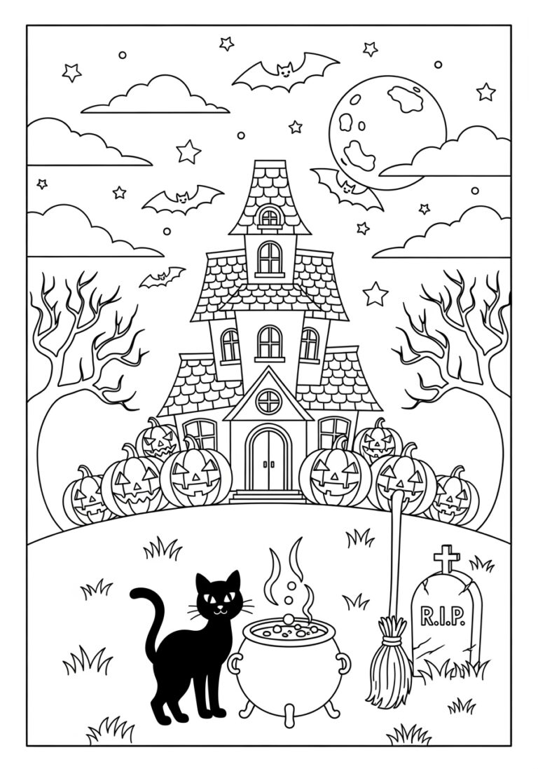 Halloween Coloring Activity Worksheet