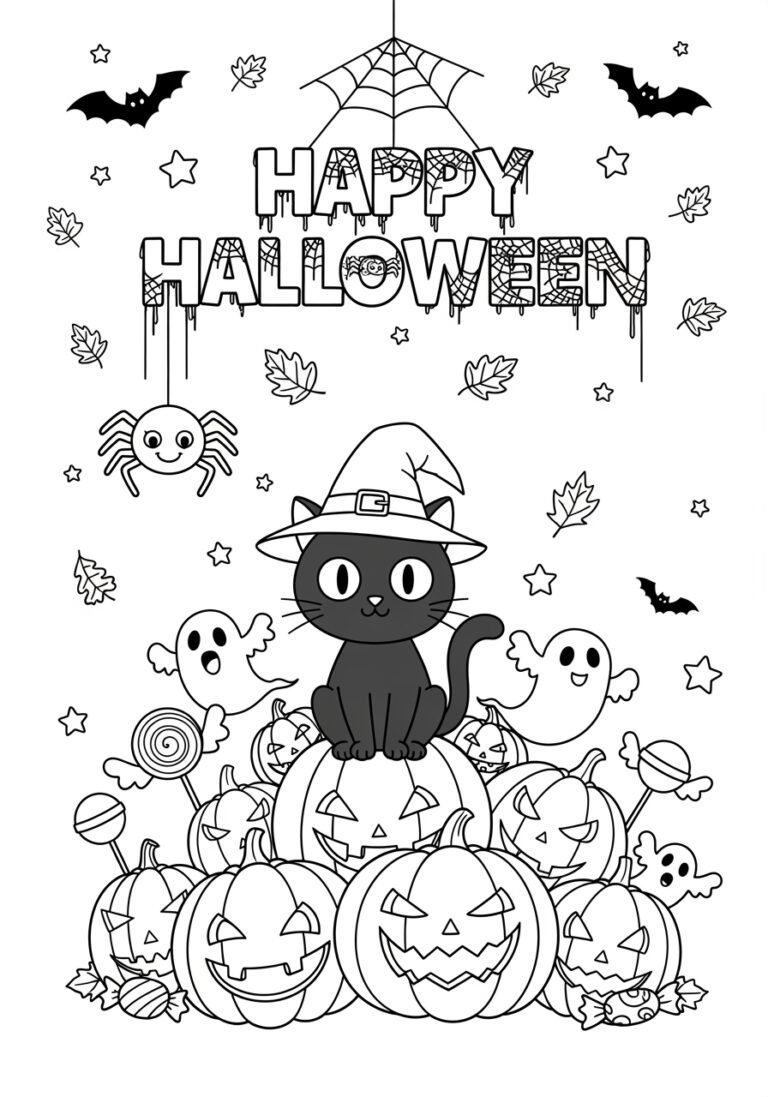 Halloween Coloring Card Printable Halloween Coloring Card Printable