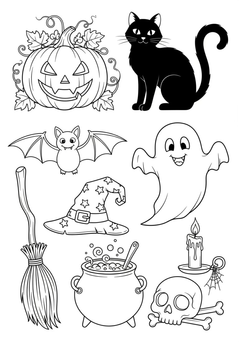 Halloween Coloring Cut Out Page Halloween Coloring Cut Out Page