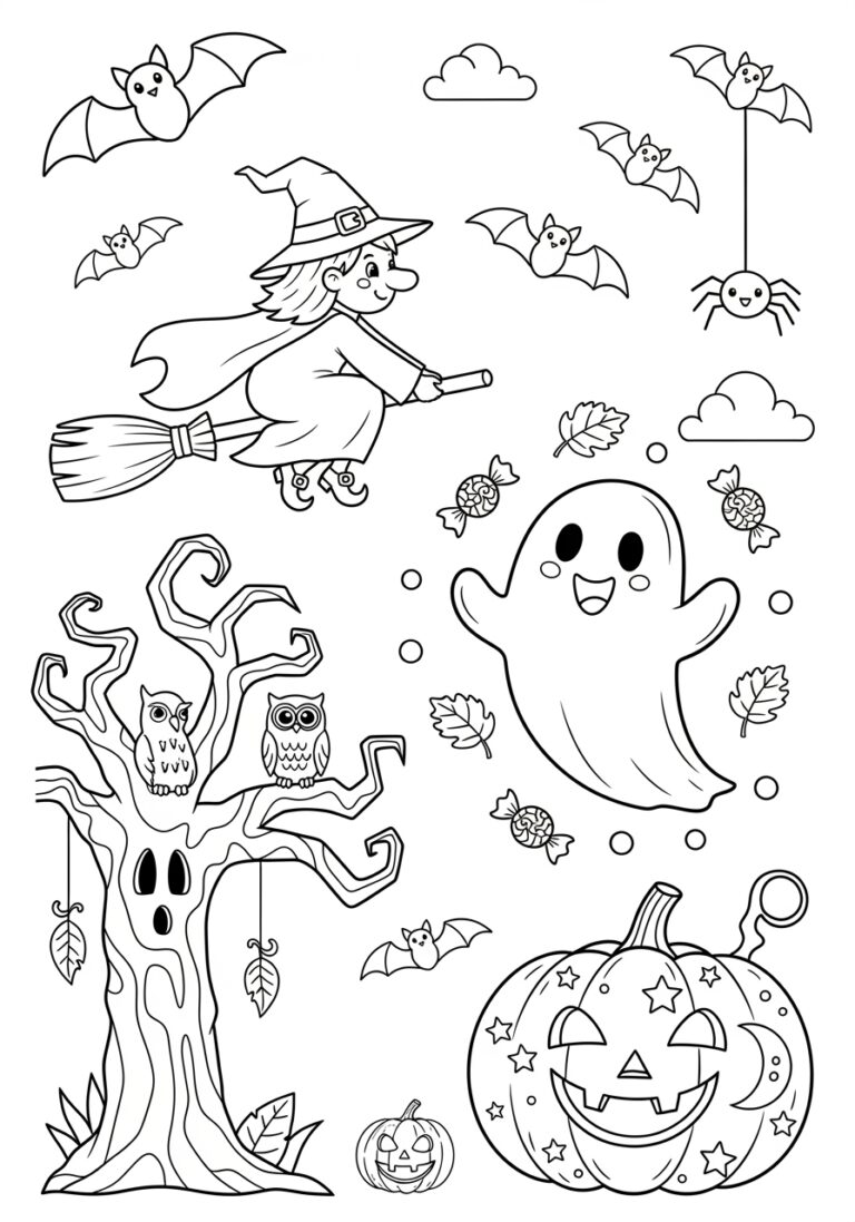 Halloween Coloring Game to Print Out and Color