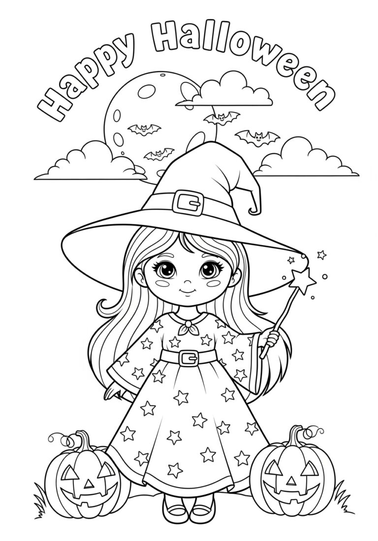 Halloween Coloring Page Witch