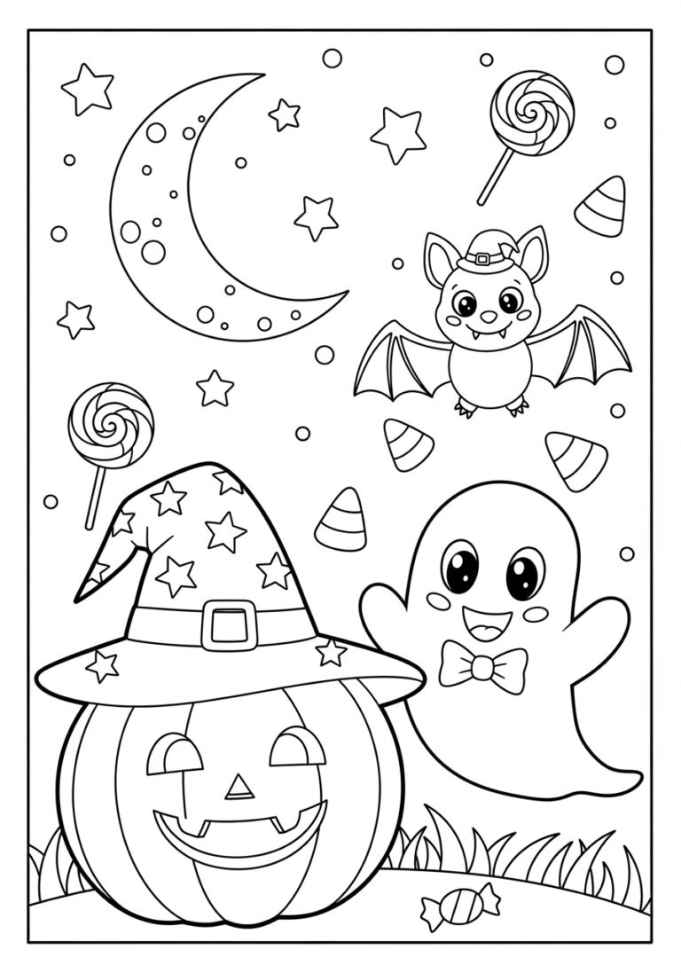 Halloween Coloring Page for 3 Year Olds