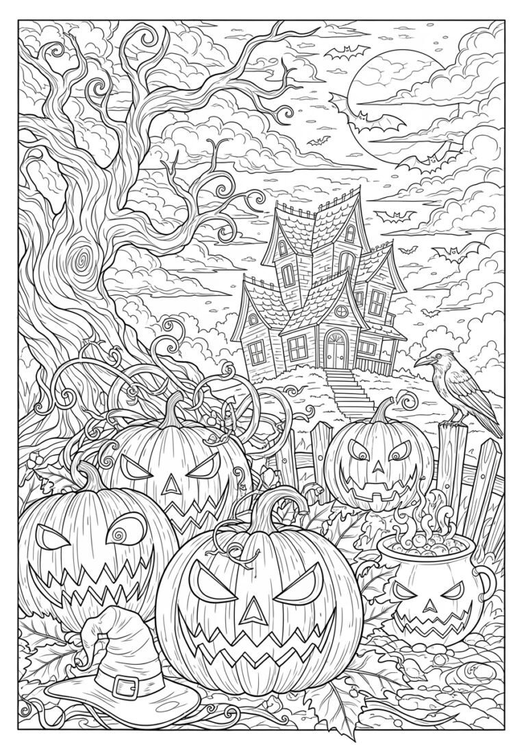 Halloween Coloring Page for Adult