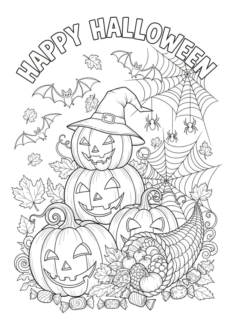 Halloween Coloring Page for Seniors Halloween Coloring Page for Seniors