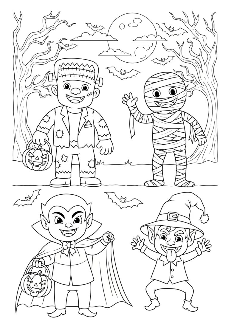 Halloween Coloring Page Monster Halloween Coloring Page Monster