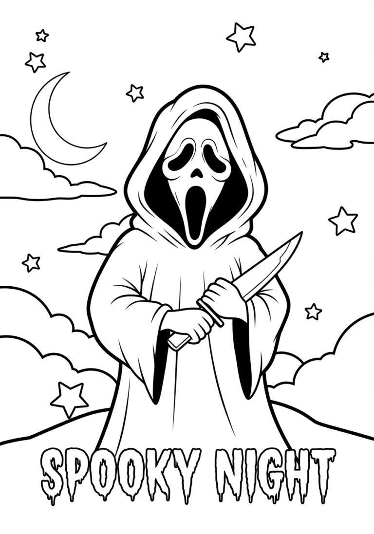 Halloween Coloring Page Scream