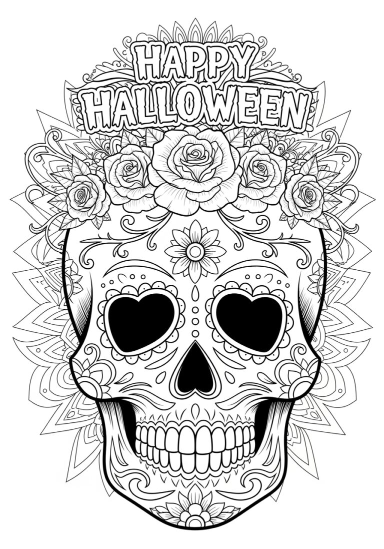 Halloween Coloring Page Sugar Skull Halloween Coloring Page Sugar Skull