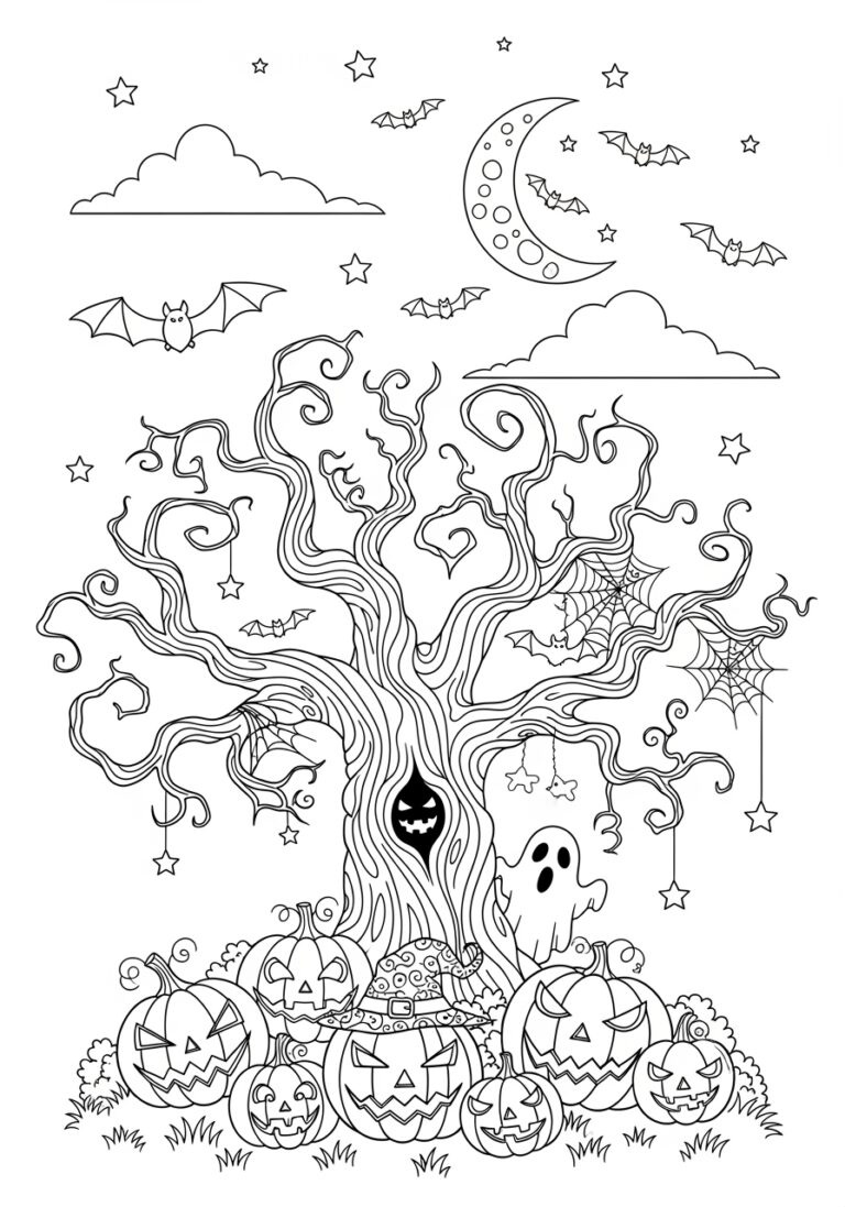 Halloween Coloring Photo to Print Out and Color Halloween Coloring Photo to Print Out and Color