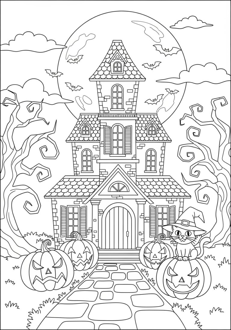 Halloween Coloring Stencil to Print Out and Color