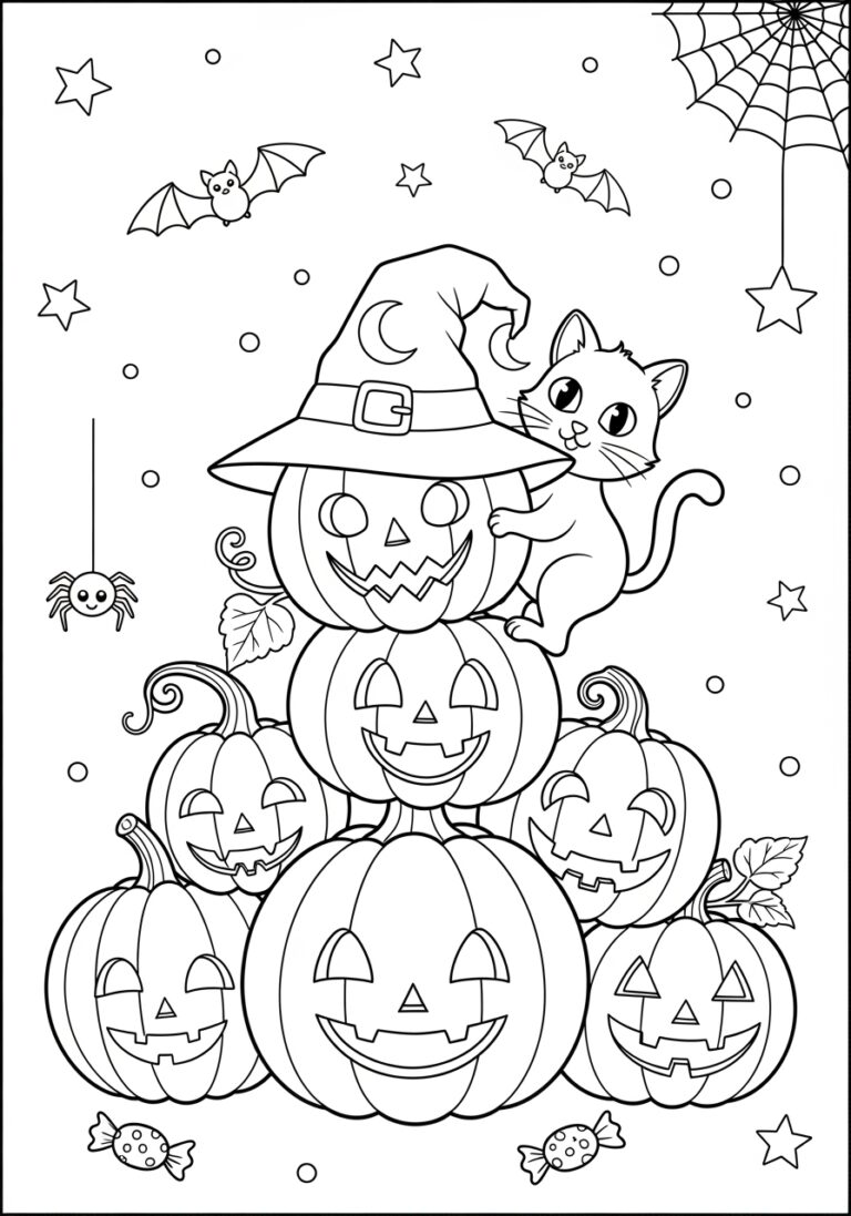 Halloween Coloring Page to Print Out and Color Halloween Coloring Page to Print Out and Color