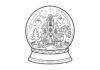 Halloween Haunted House Snow Globe Coloring Page