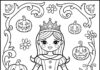 Halloween Princess Coloring Page