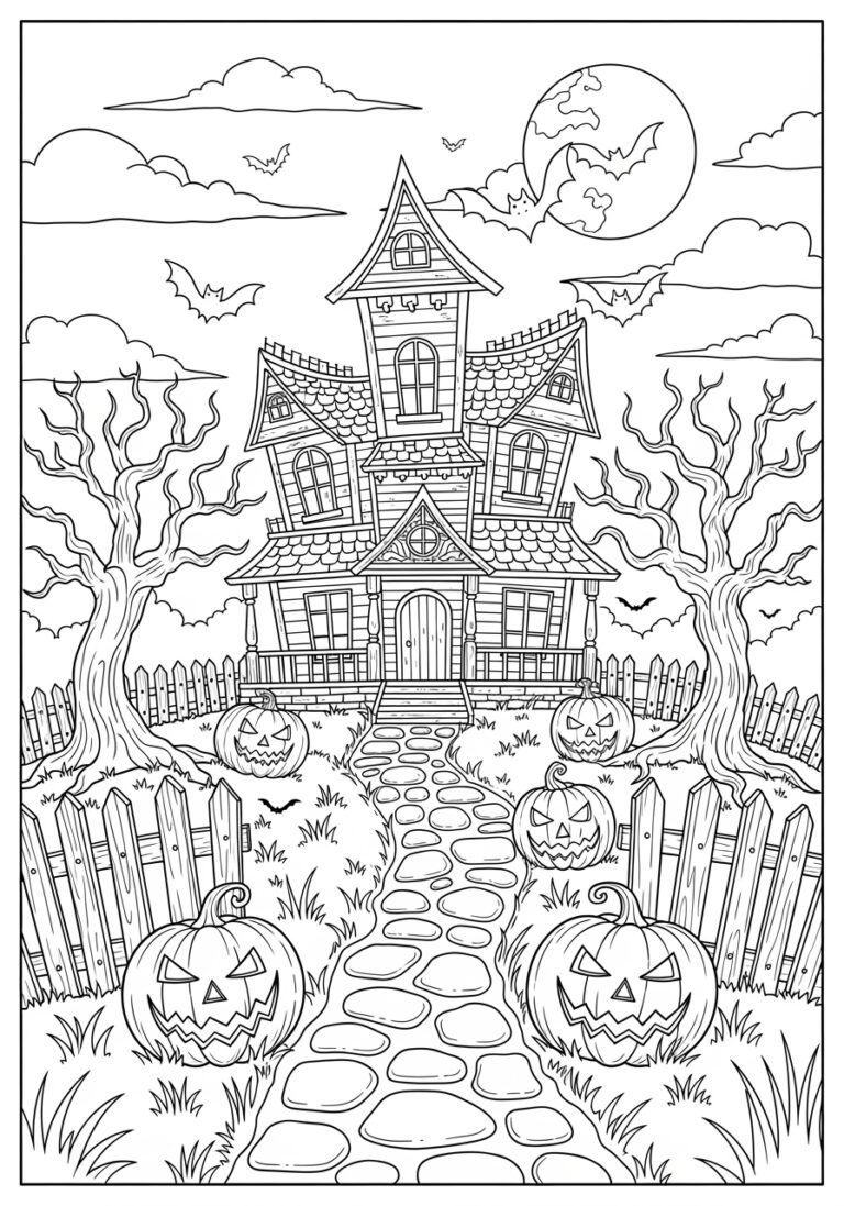 Halloween Printable Drawing to Color Halloween Printable Drawing to Color