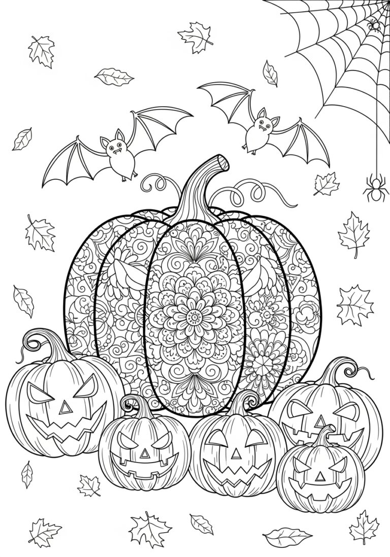Halloween Pumpkin Ornament Coloring Page