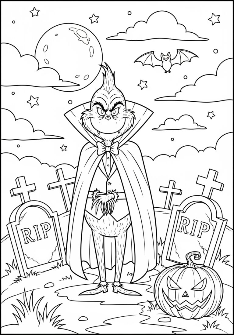 Halloween Vampire Grinch Coloring Page