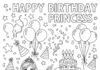 Happy Birthday Princess Coloring Page