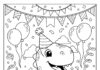 Happy Dinosaur Coloring Page