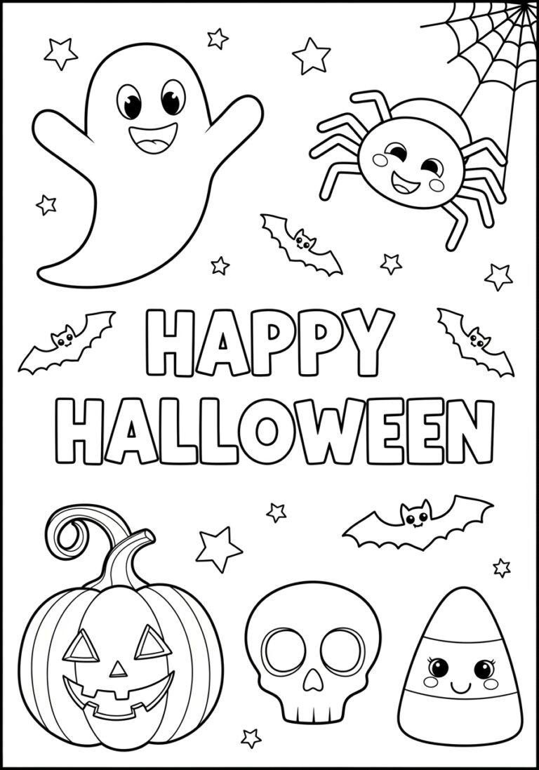 Happy Halloween Color Page to Print and Enjoy