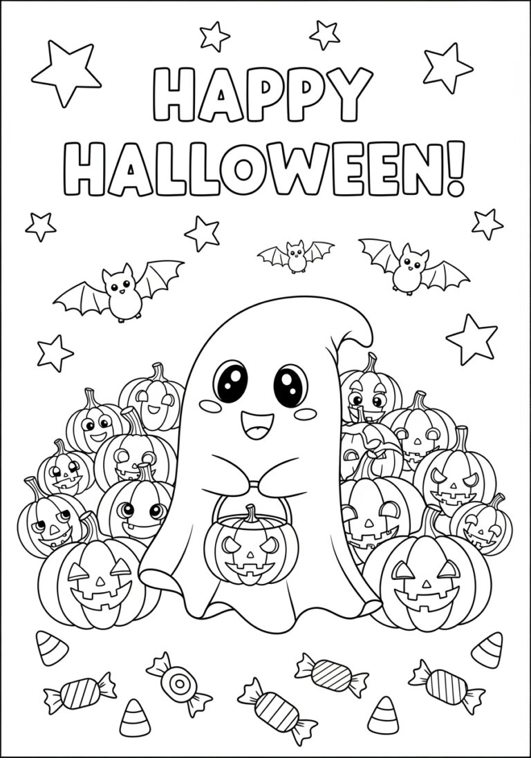 Happy Halloween Coloring Page for Preschoolers Happy Halloween Coloring Page for Preschoolers