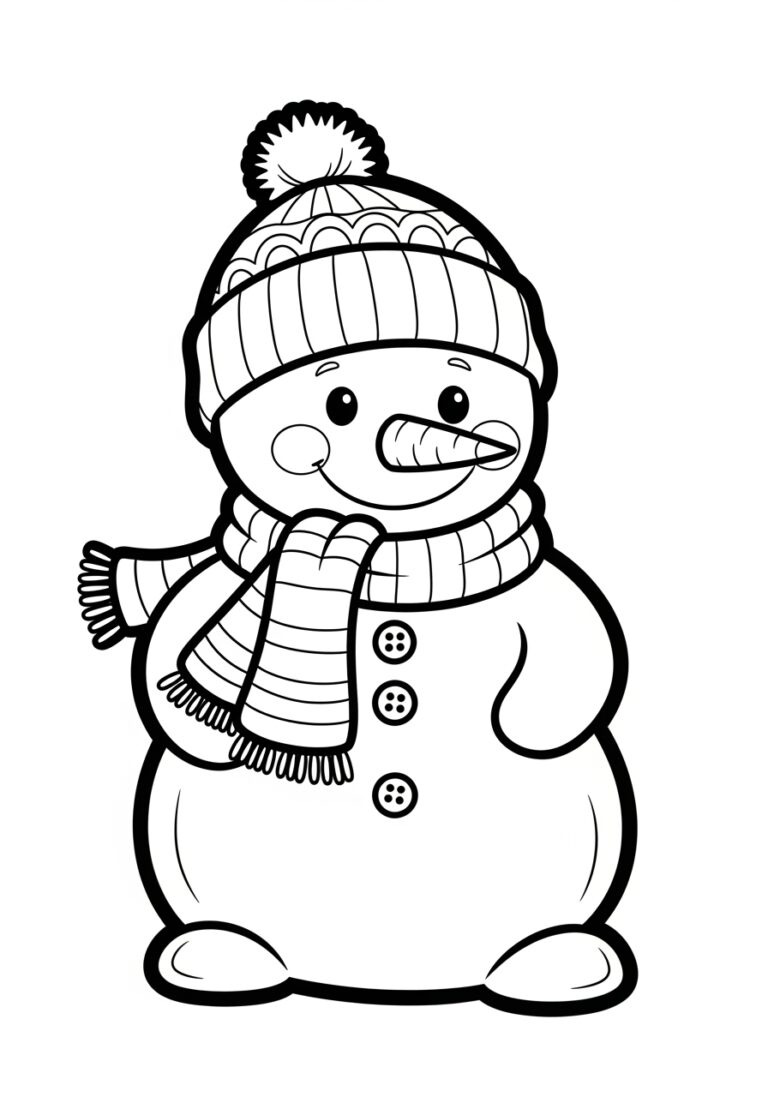 Happy Little Snowman Coloring Page Happy Little Snowman Coloring Page