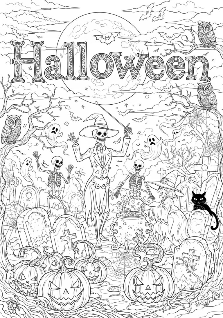 Hard Halloween Coloring Page Printable Hard Halloween Coloring Page Printable