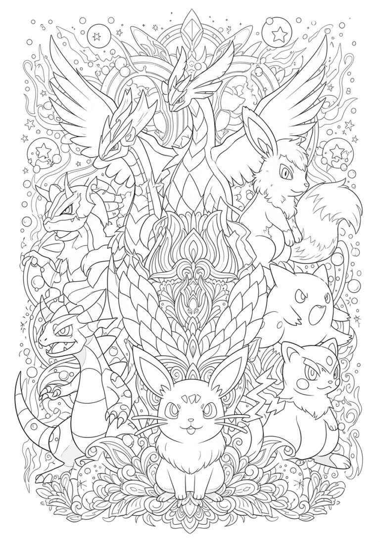 Hard Pokémon Coloring Page for Adults Hard Pokémon Coloring Page for Adults