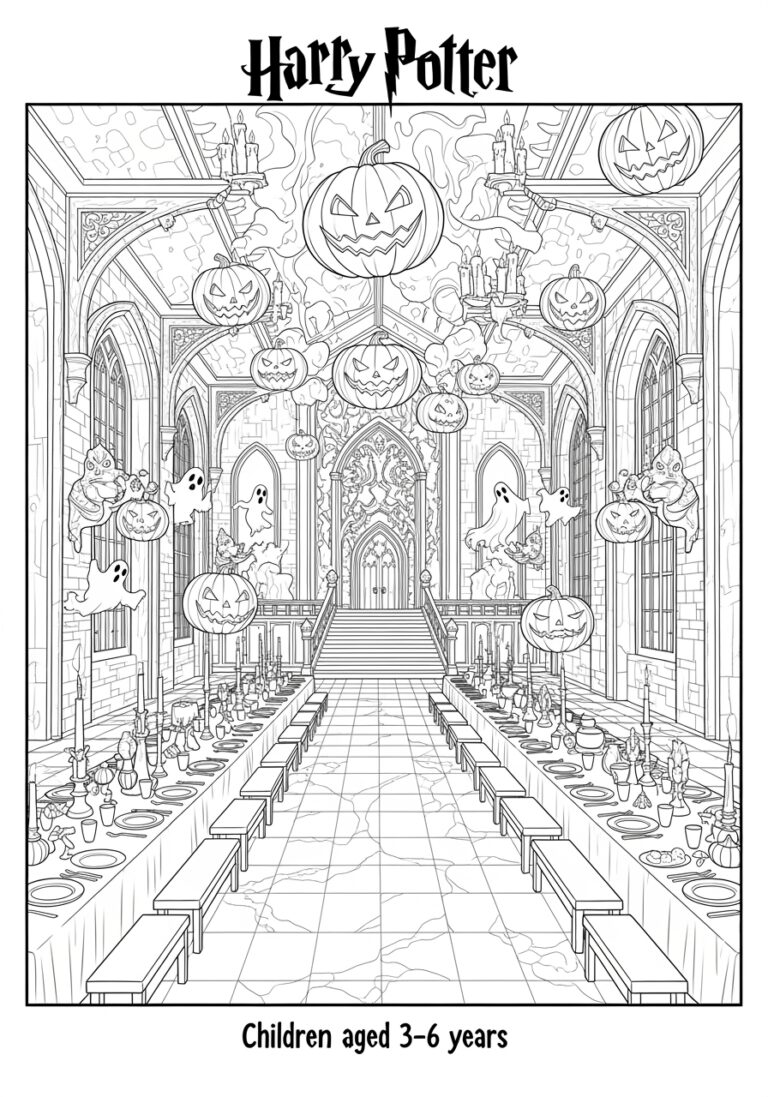 Harry Potter Halloween Coloring Page Harry Potter Halloween Coloring Page