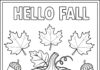 Hello Fall Coloring Page to Print Out and Color