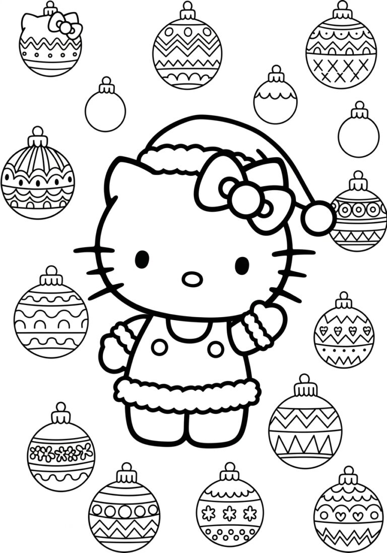 Hello Kitty Xmas Coloring Page Hello Kitty Xmas Coloring Page