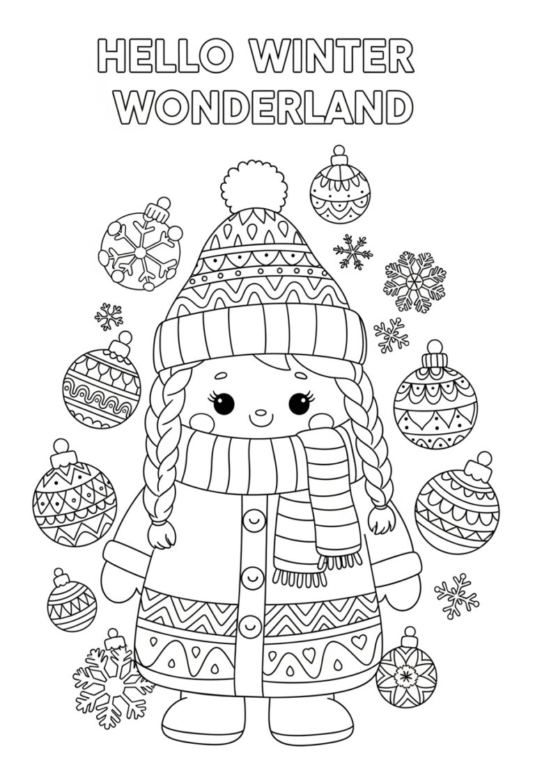Hello Winter Coloring Page Hello Winter Coloring Page